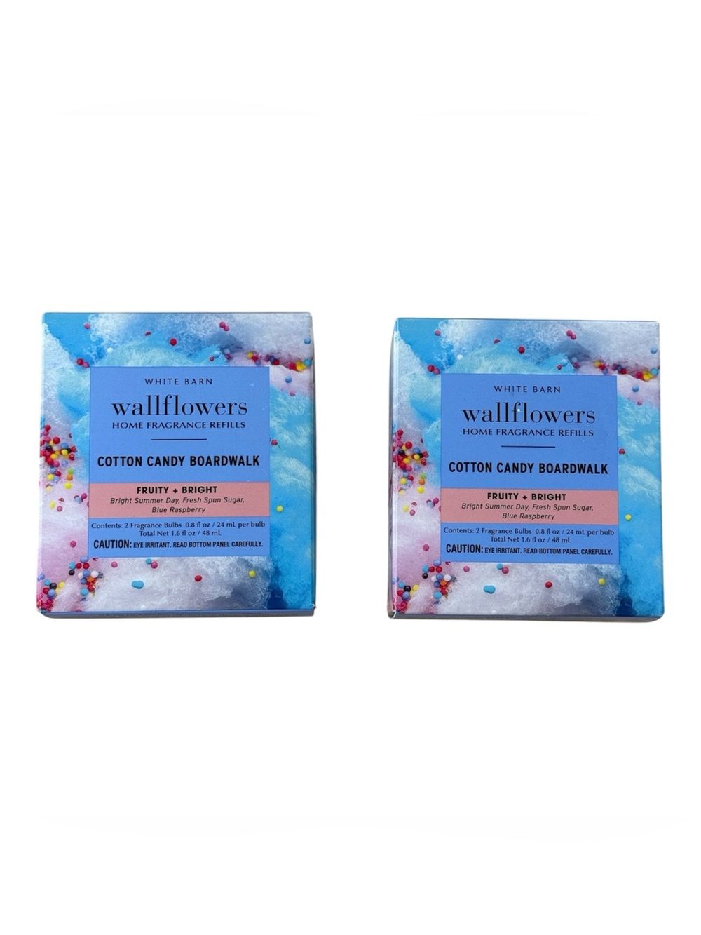 Bath & Body Works Cotton Candy Boardwalk Wallflower Refill Bulbs x4